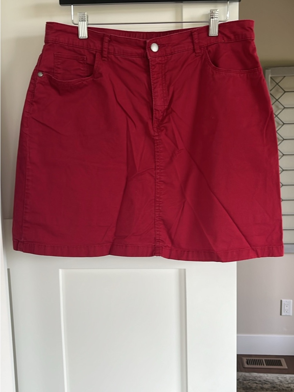 Red Casual A-Line Skort